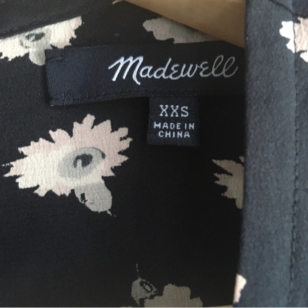 Madewell 100% Silk floral blouse XXS - Picture 5 of 6